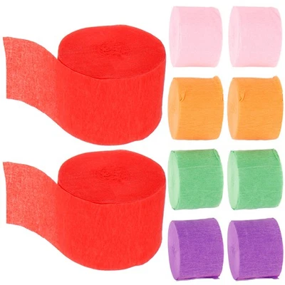  10 Rolls Paper Party Decorations Birthday Streamers Coloured Crepe - Image 1 of 4
