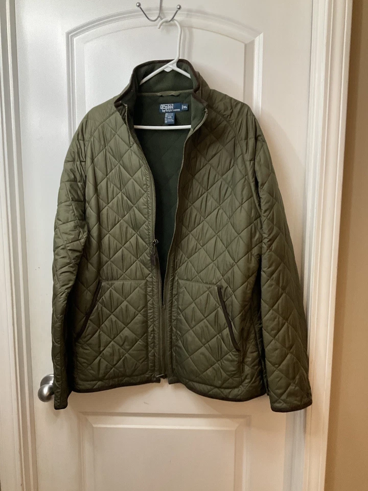 Chaqueta Polo Ralph Lauren Diamante Acolchada Cremallera Completa Forrada de Vellón Para Hombre Verde Oliva Foto 1 de 4
