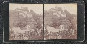 Vintage Stereoscope Card Europe hilltop castle per Image - Picture 1 of 2