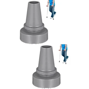 2 PCS Non-slip Rubber Pad Travel Walking Stick Crutch Tips Walker Replacement - Picture 1 of 12
