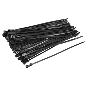 Mount Head Cable Zip Ties 10 Inch Screw Hole Nylon Wire Strap Black 50pcs - Afbeelding 1 van 4
