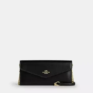 Coach Klare Wallet With Chain, Style#CBI22, Size 8.25"X4.0"X1.0", Color Black - Picture 1 of 13