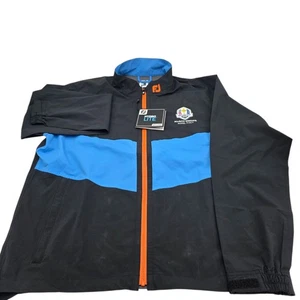 Giacca impermeabile Ryder Cup 2023 Footjoy Hydrolite uomo full zip nero/zaffiro - Foto 1 di 6