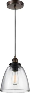 Feiss P1349PAGB/DWZ 1 Light Pendant in Painted Aged Brass/Dark Weathered Zinc - Picture 1 of 4