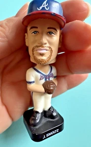 2002 J. Smoltz Atlanta Braves Mini Bobble Head MLB Baseball FotoBall 3” - Picture 1 of 9
