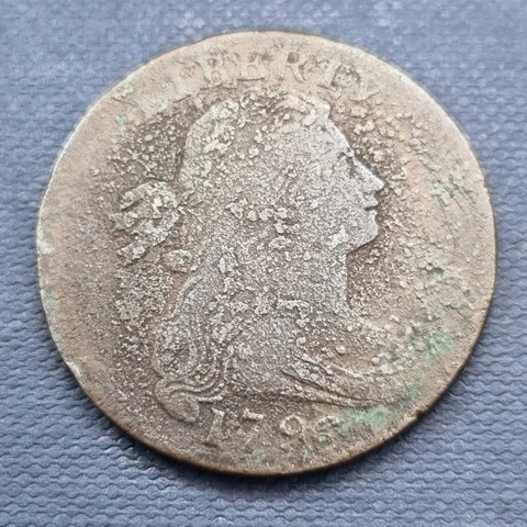1796 Draped Bust Large Cent 1c Better Grade F - VF Details #50760 Cover