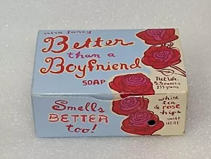 Blue Q Better Than A Boyfriend Soap Bar White Tea & Rose Hips 5.5 oz - Picture 1 of 2