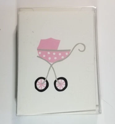 Tarjetas plegables en blanco para bebé 10 unidades agradecimiento invitación revelación de género Foto 1 de 3