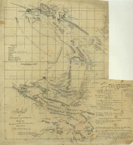 22" x 24" 1800 map of Coahuila, Mexico, occ - Picture 1 of 1