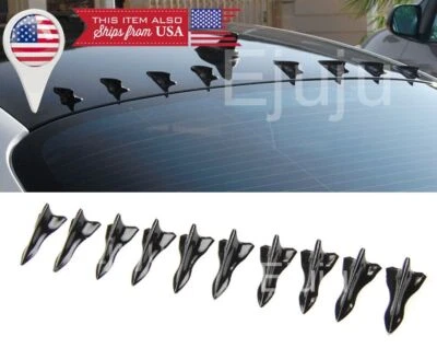 Shark Fin Diffuser Vortex Generator For BMW AUDI Windshield Roof Spoiler Bumper - Image 1 of 4