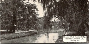 Postcard PA Hershey Park Rustic Bridge; Hershey Chocolate Company O2 - Picture 1 of 2