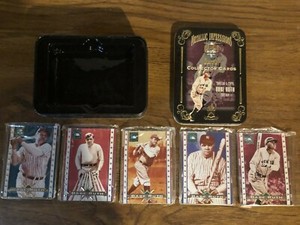 BABE RUTH 1995 Avon Metallic Impressions 5 card Tin Box New York Yankees