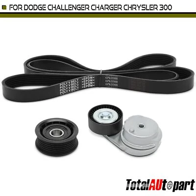 Kit de 3 componentes de transmisión por correa Serpentine para Dodge Charger Challenger Chrysler 300 Foto 1 de 4