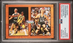Magic Johnson Larry Bird 1993 aros doble autógrafo raro 10 automático PSA #MB1 con sello - Imagen 1 de 2