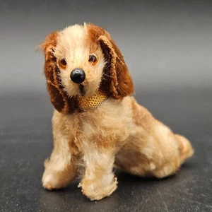 Vintage Pre WWII Miniature Spaniel Dog Figure 2" Mohair Germany Dollhouse - Picture 1 of 14