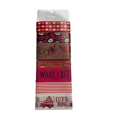Lot 7-8 Washi Craft Tape Sample Card Valentine Patterns 3 Ft Plus Each Tape u - Image 1 of 2