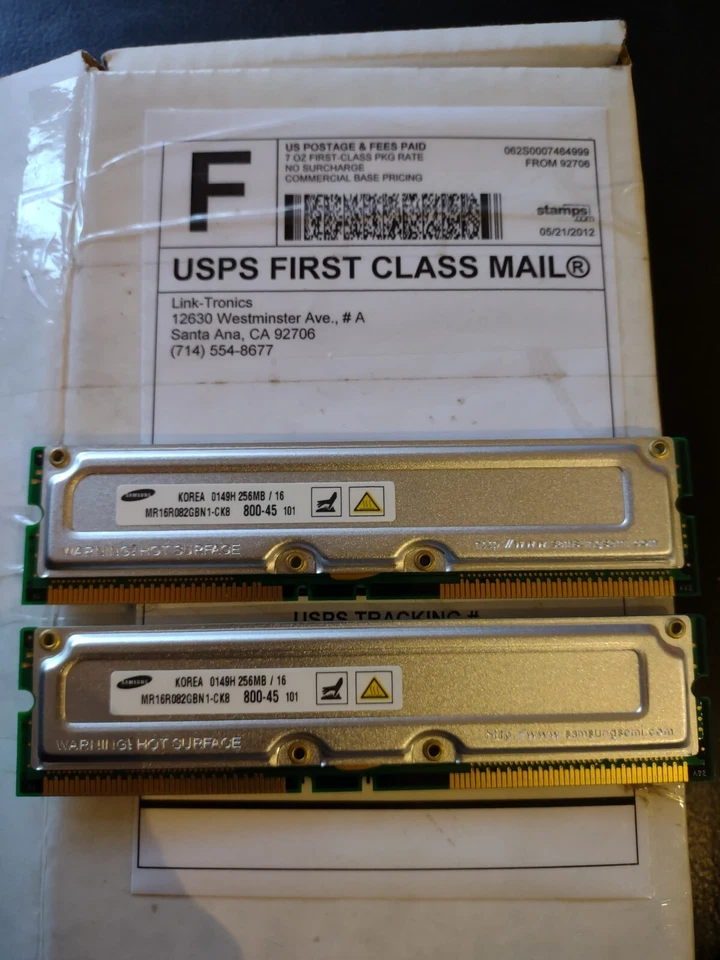 (2) Samsung MR16R082GBN1-CK8 256MB RDRAM Memory - Image 1 of 1