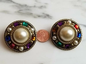 Large statment earrings colorful pieces retro style  - Picture 1 of 6