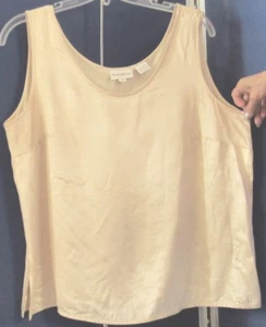 EUC Wardrobe Staple ELIZABETH Liz Claiborne Co TANKTOP seidig beige Gr. 18 - Bild 1 von 5