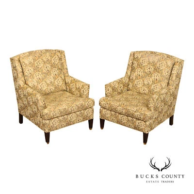 Vintage Pair of Upholstered Lounge Armchairs - Image 1 of 4