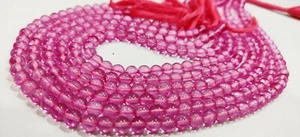 Natural Topaz Pink Color Round Ball Shape Plain Smooth 6mm Beads 13"Long - Picture 1 of 5