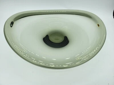 Consola cuenco de vidrio artístico Holmegaard gris humo firmado por Per Lutkin MCM  Foto 1 de 4