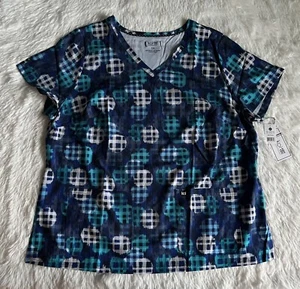 Koi Next Gen Scrub Top Women’s 2X Blue Early Energy Moonlight Stretch Nursing - Picture 1 of 12
