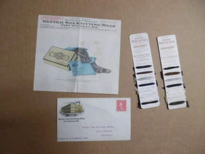 1921 Box Knitting Mills Japan Silk Thread Sample Cards Vintage Fort Atkinson WI - Image 1 of 4