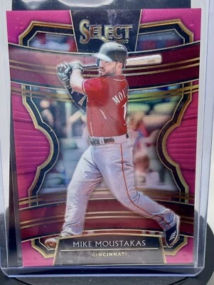 2020 Panini Select Pink Prizm /10 Mike Moustakas #25 - Image 1 of 2