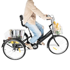 Dreirad für Erwachsene 3-Rad 7-Gang Senioren Fahrrad mit Einkaufskorb 24 Zoll - Bild 1 von 24