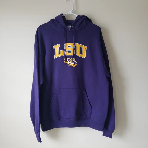 LSU Tigers Hoodie Sweatshirt Mens XXL 2XL Purple Champion Eye Logo NCAA NWT Cover