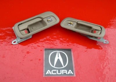 94 95 96 97 98 99 00 01 ACURA INTEGRA INTERIOR DOOR HANDLE SET PAIR BOTH OEM TAN - Image 1 of 4