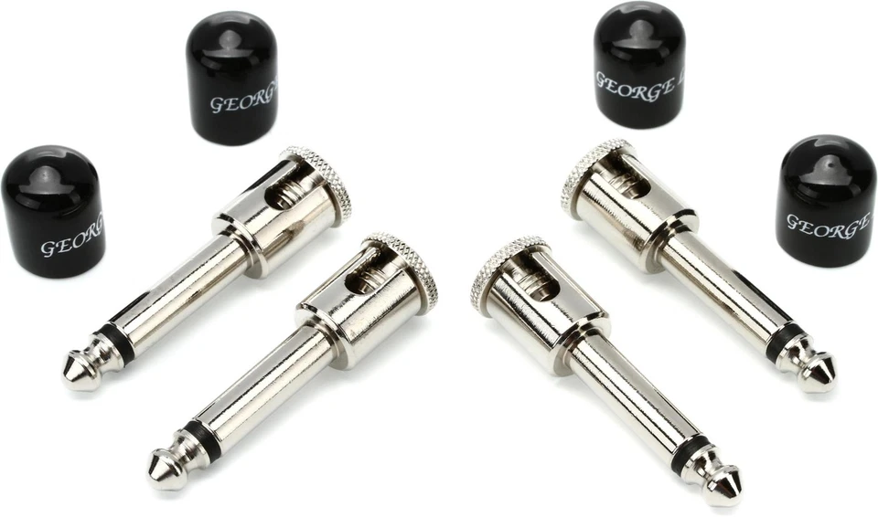 Conector de guitarra George Ls .155 - paquete de níquel, ángulo (paquete de 4) (paquete de 3) Foto 1 de 1