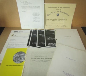 Lot JPL Jet Propulsion Planet Zertifikat Brief Brief Rakete Radar Fotos + - Bild 1 von 22