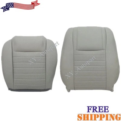  Fundas de asiento de cuero grises superiores e inferiores del conductor 2005 a 2009 para Ford Mustang GT Foto 1 de 4