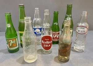 Antique / Vintage Soda Bottle Lot, ACL, Paper Label, Embossed, White Rock, More - Picture 1 of 15