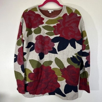 Suéter Jill Talla M Invierno Jardín Rosa Cuello Redondo Floral Cottagecore Artístico Acogedor Foto 1 de 4