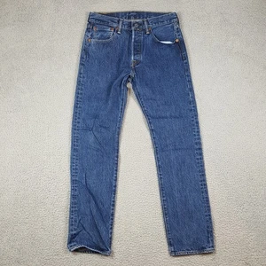 Y2K Levi's 501 Straight Leg Western Button Fly Men's Size 29x30 Denim Blue Jeans - Picture 1 of 10