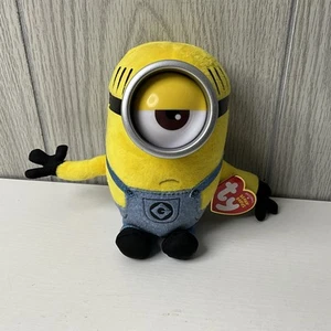 Ty Beanie Babies Despicable Me 3 2017 Mel The Minion In Overalls 7" Plush New - Picture 1 of 7