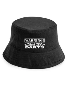 Warning May Talk About Dardos Sombrero Cubo Regalo para Hombres y Damas - Imagen 1 de 7