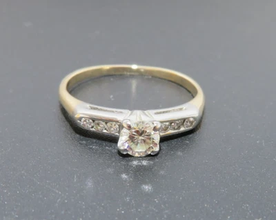 14&18K 2TONE ROUND DIAMOND ENGAGEMENT RING 0.30 tcw SZ 6  2.12 grams (G135216-1) - Image 1 of 4