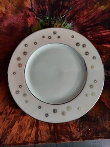 Lenox Jewel Salad Plate Pink Aqua Atomic Gold Starburst MCM 8.25" - Picture 1 of 3