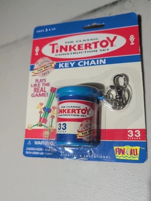 Tinkertoy Construction Set Miniature Game Keychain Collectible Fun4all  2001 New - Image 1 of 3