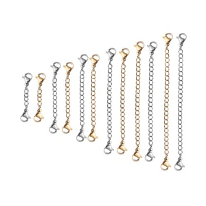 12pz Estensore Catena con Chiusura Aragosta per Creazione Gioielli Collana Bracciale - Foto 1 di 11