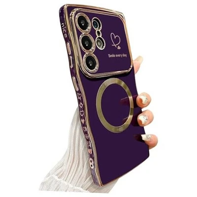 para Funda Magnética,para Mujer Niñas Suave Samsung Galaxy S24 Ultra Oscuro Púrpura Foto 1 de 4