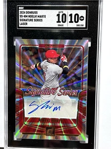 Noelvi Marte CINCINNATI REDS 2024 Donruss RC Auto Signature Series SGC GEM 10 - Picture 1 of 4