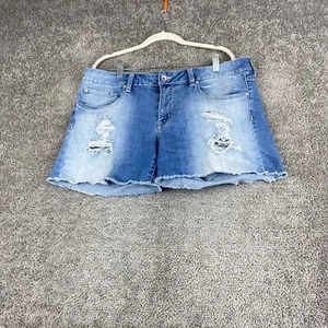 Love Sick The Short Juniors Size 13 Blue Faded Medium Wash Mid Rise Distressed - Picture 1 of 13