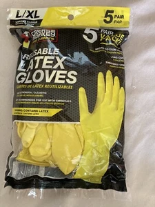 Oct Finds: Guantes de látex reutilizables de limpieza Grease Monkey Pro 5 pares L/XL amarillo - Imagen 1 de 2