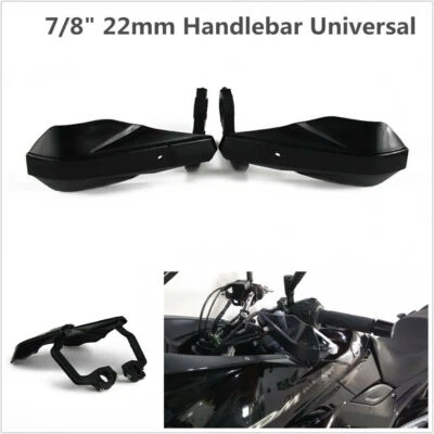 Pair Black Motorcycle Racing 7/8" 22mm Handlebar Hand Guards Handguard Protector - Image 1 of 4