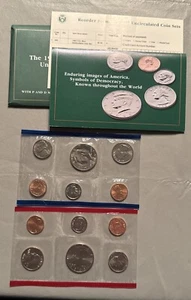 1993 P&D Mint Set Brilliant Uncirculated US with Envelope & COA (10 Coin Set) - Picture 1 of 6